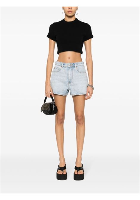 Black logo-embossed cropped top - women ALEXANDER WANG | 4CC2241468001